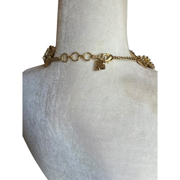 BCBG Maxazaria Multi-Color Gem Twist Statement Necklace, Gold & White, OS, NWOT - Picture 4 of 6